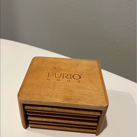 Bohoo Vintage wood coaster set 6 - Picture 10 of 10